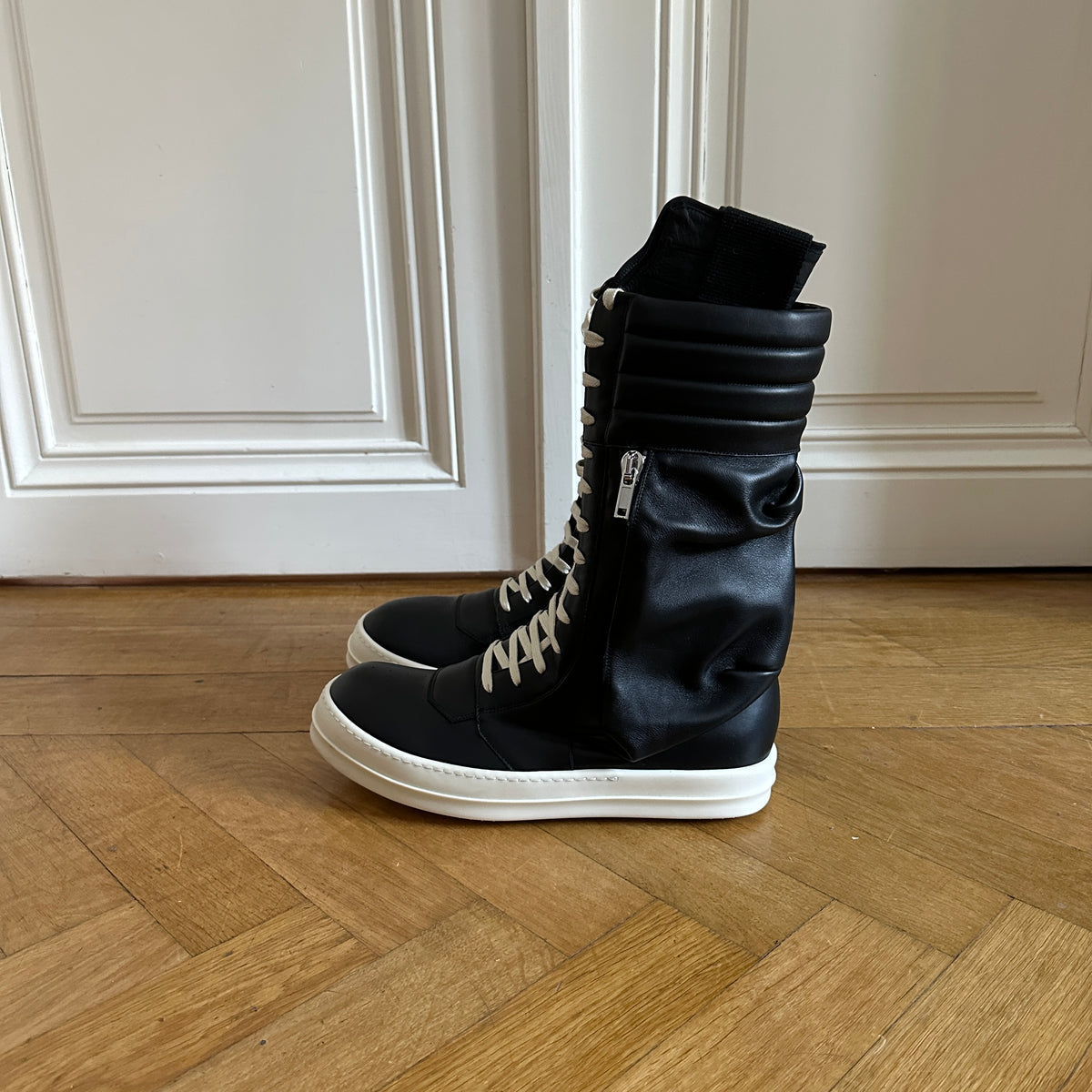 Rick Owens Black Leather Cargobaskets
