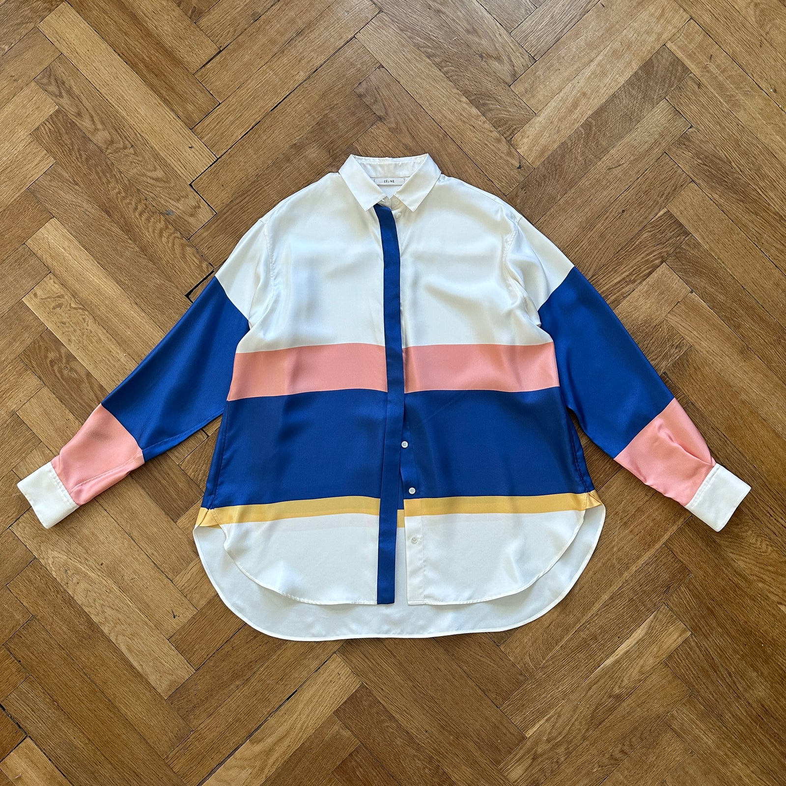 Celine by Phoebe Philo SS11 Silk Colorblock Shirt