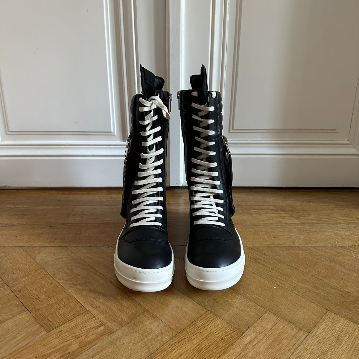 Rick Owens Black Leather Cargobaskets