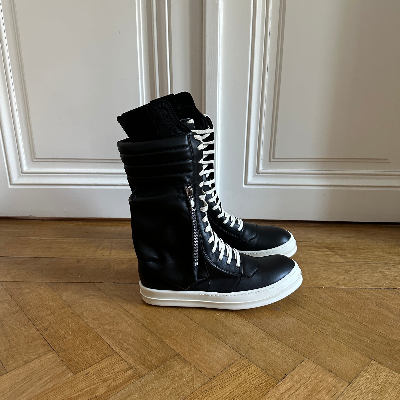 Rick Owens Black Leather Cargobaskets