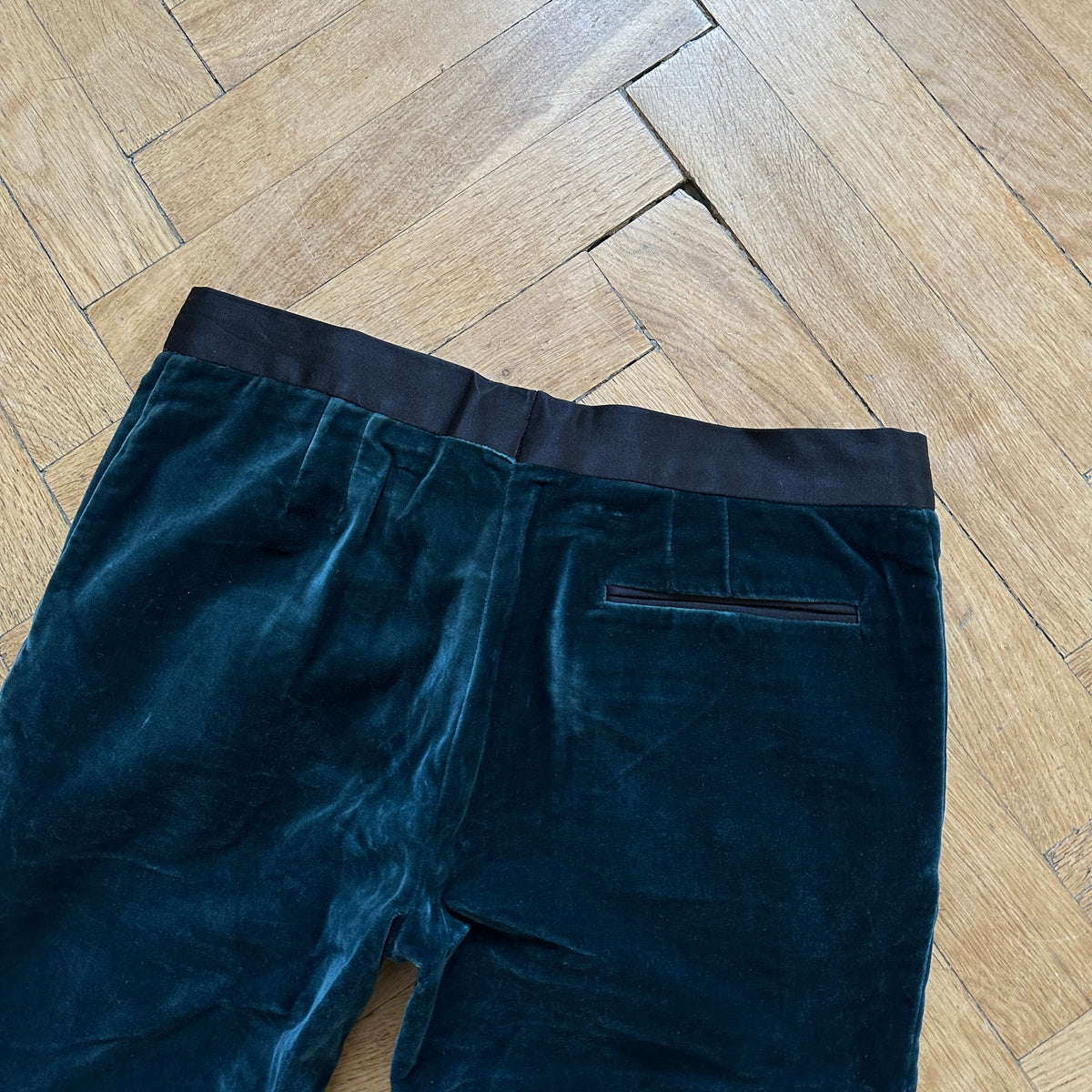 Haider Ackermann FW15 Green Velour Pants