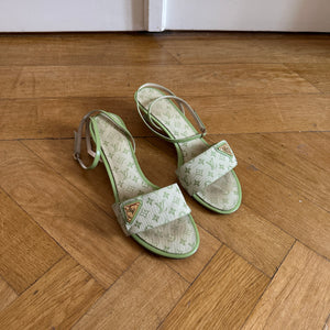Louis Vuitton 2000s Monogram Heeled Sandals