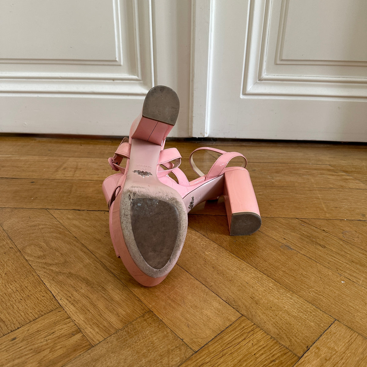 Prada Pink Patent Leather Barbie Plattform Heels