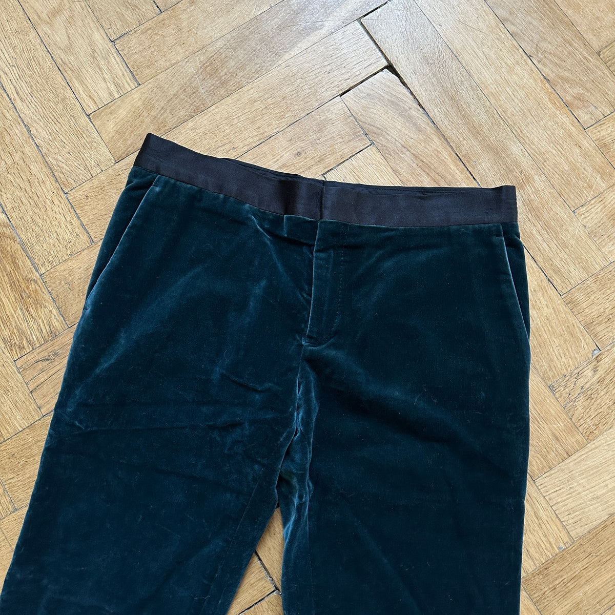 Haider Ackermann FW15 Green Velour Pants
