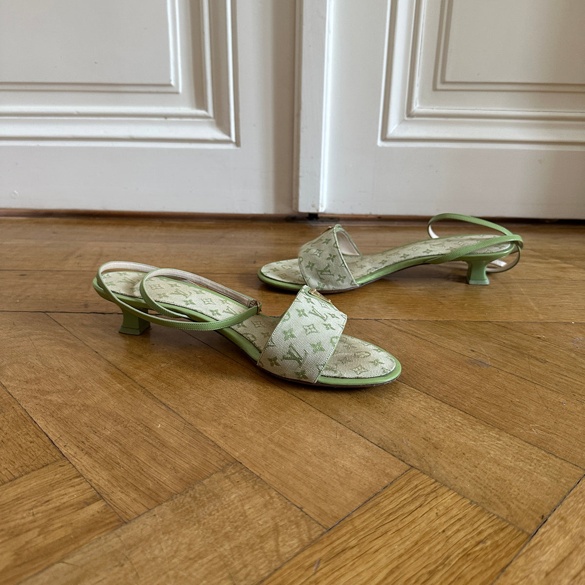 Louis Vuitton 2000s Monogram Heeled Sandals