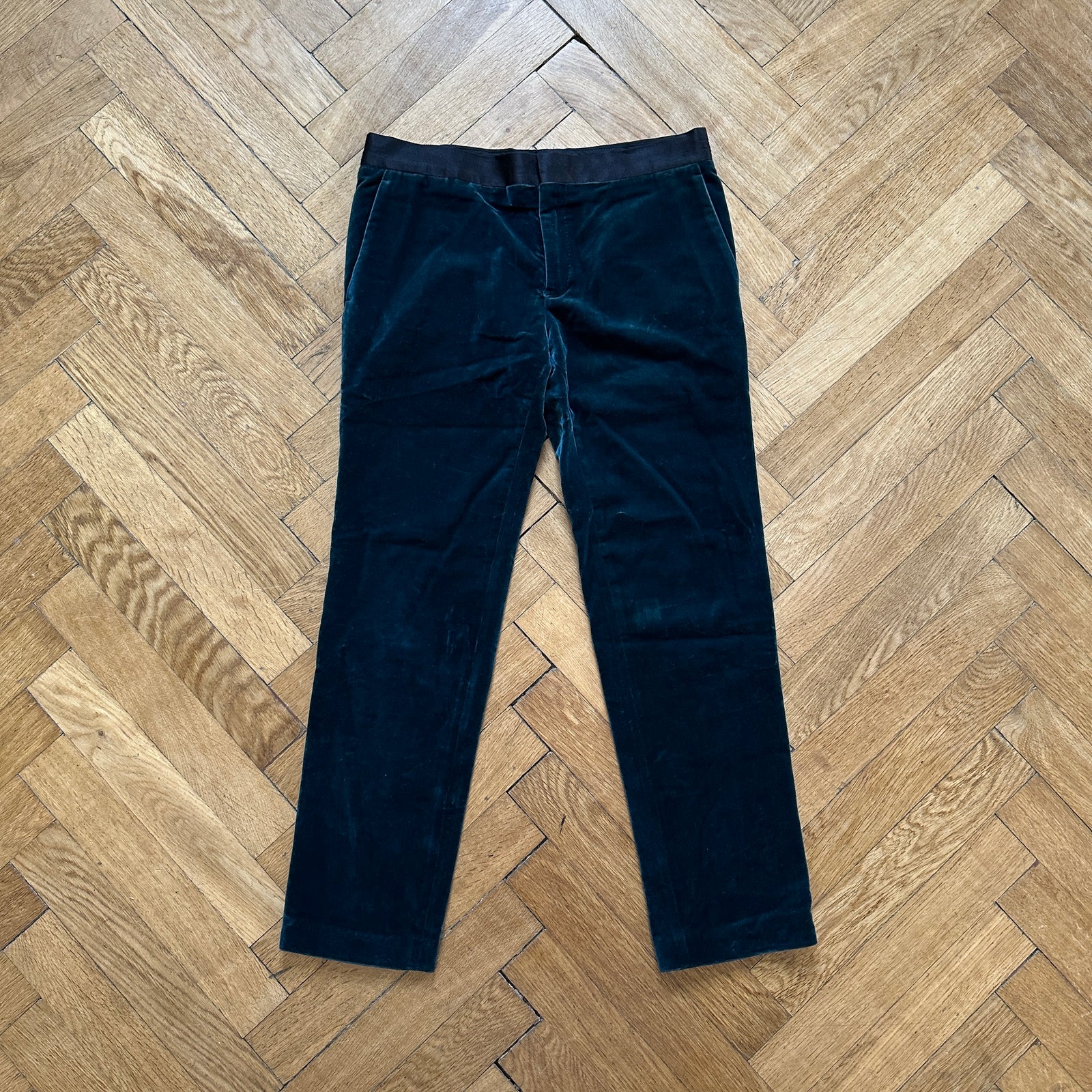 Haider Ackermann FW15 Green Velour Pants