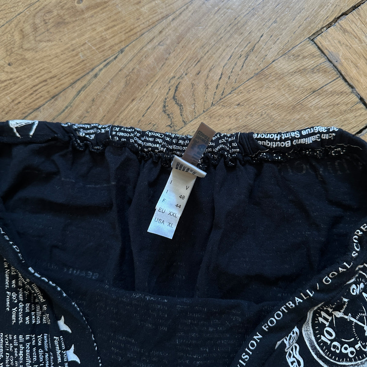 John Galliano 2000s Gazette Print Beach Top
