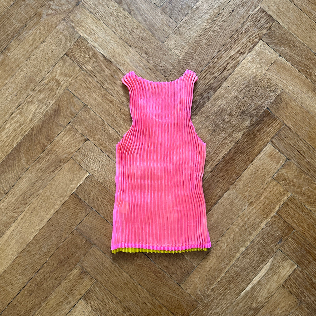 Issey Miyake Pleats Please Fluorescent Double Layer Plissee Top