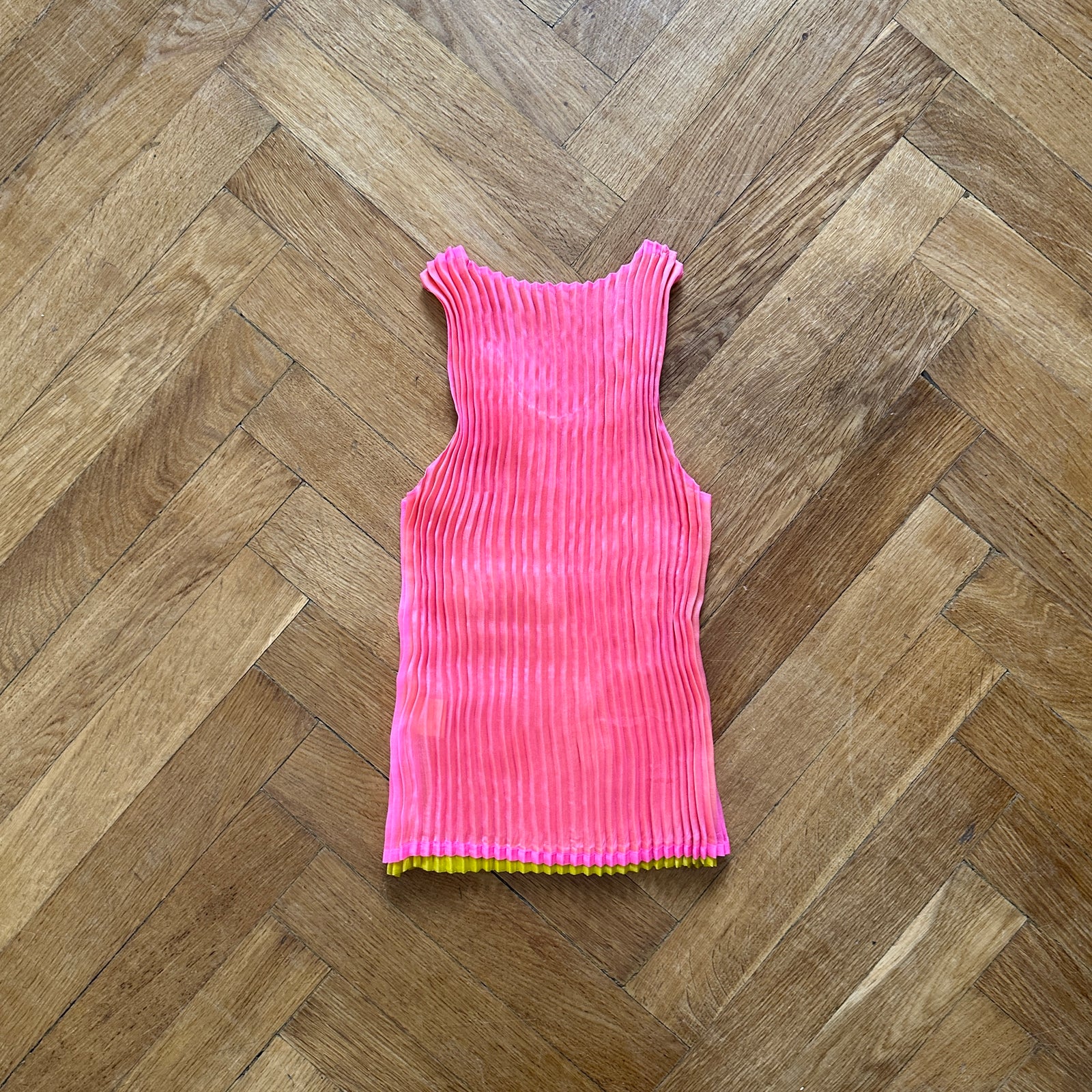 Issey Miyake Pleats Please Fluorescent Double Layer Plissee Top