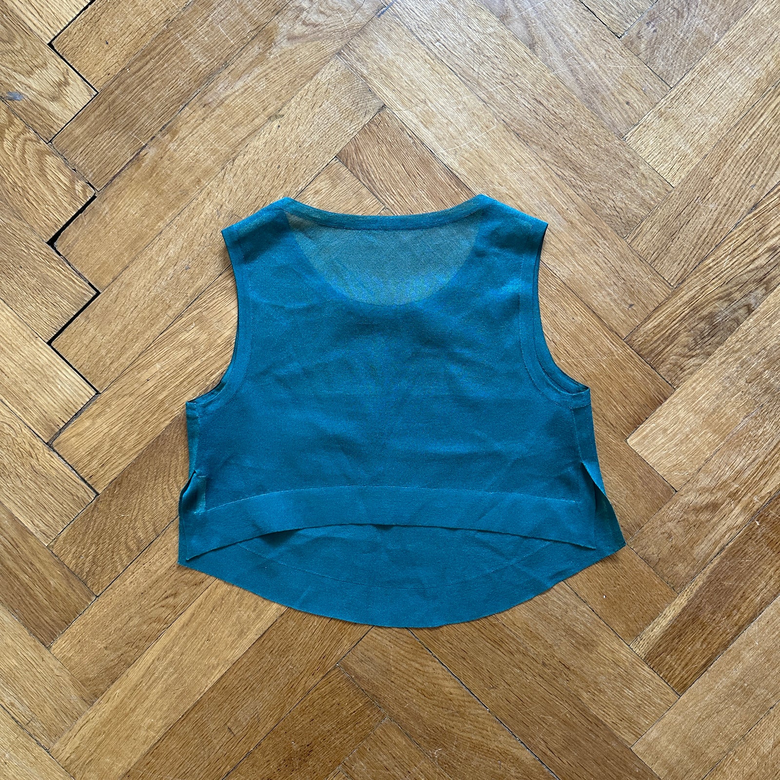 Azzedine Alaïa Vintage Teal Mesh Croptop