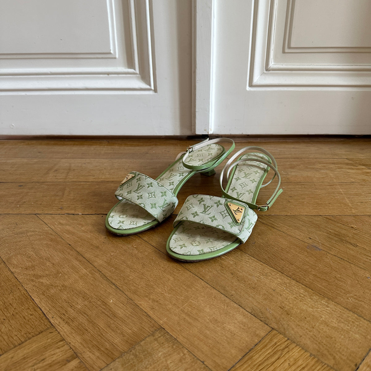 Louis Vuitton 2000s Monogram Heeled Sandals