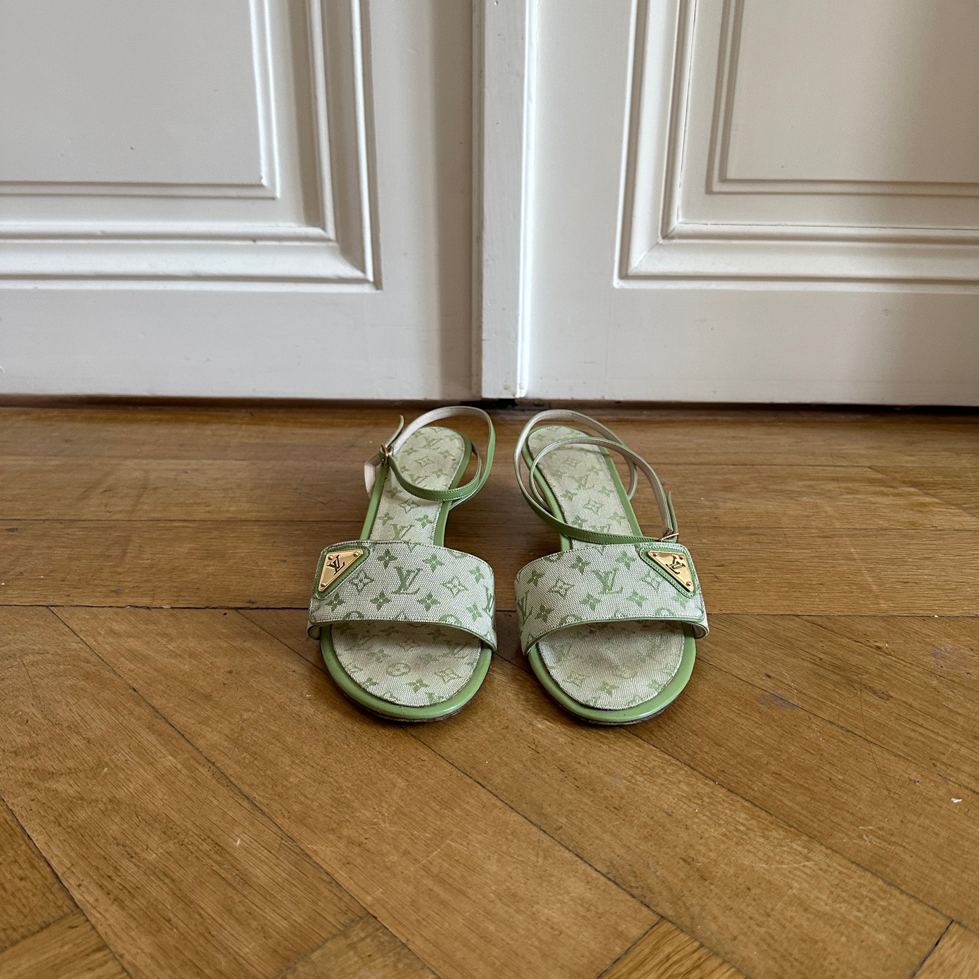 Louis Vuitton 2000s Monogram Heeled Sandals