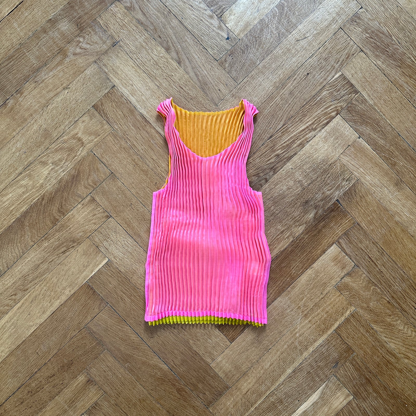 Issey Miyake Pleats Please Fluorescent Double Layer Plissee Top