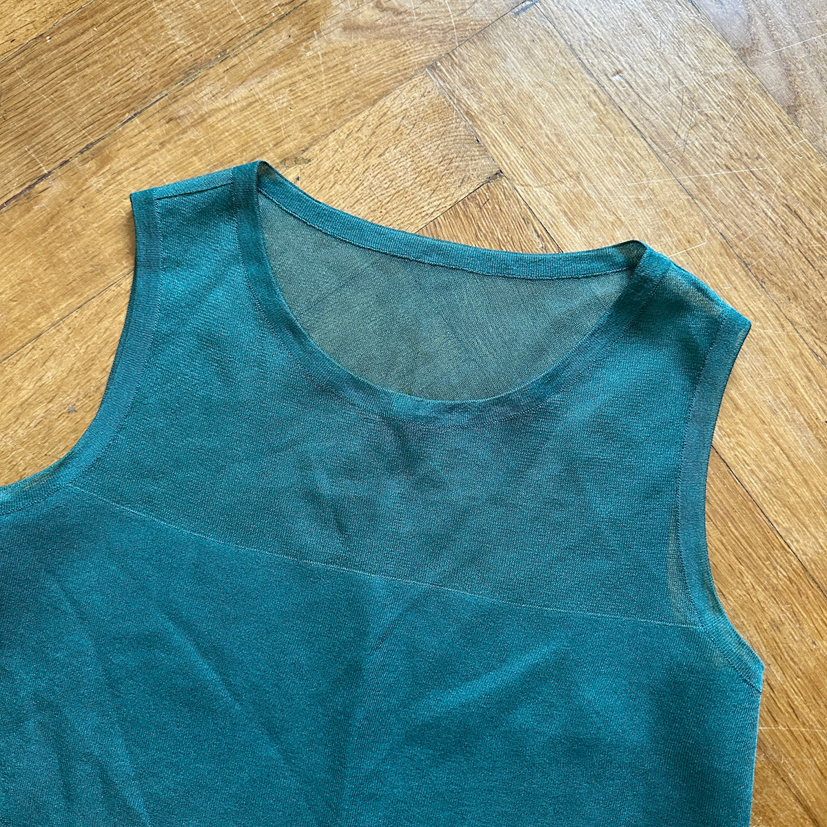 Azzedine Alaïa Vintage Teal Mesh Croptop