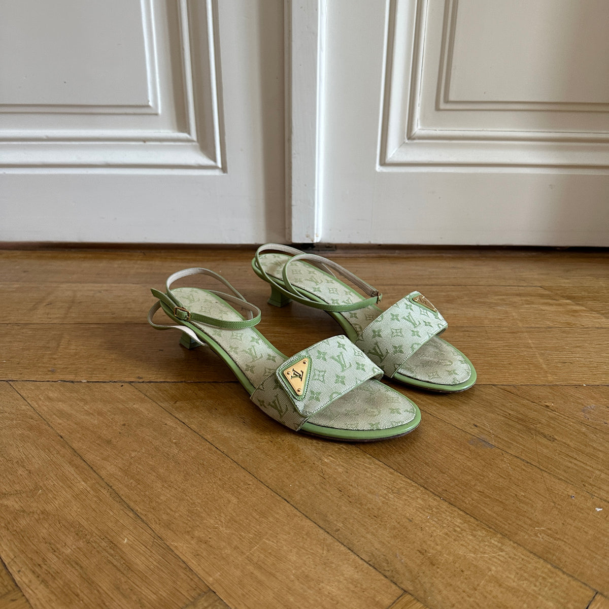 Louis Vuitton 2000s Monogram Heeled Sandals