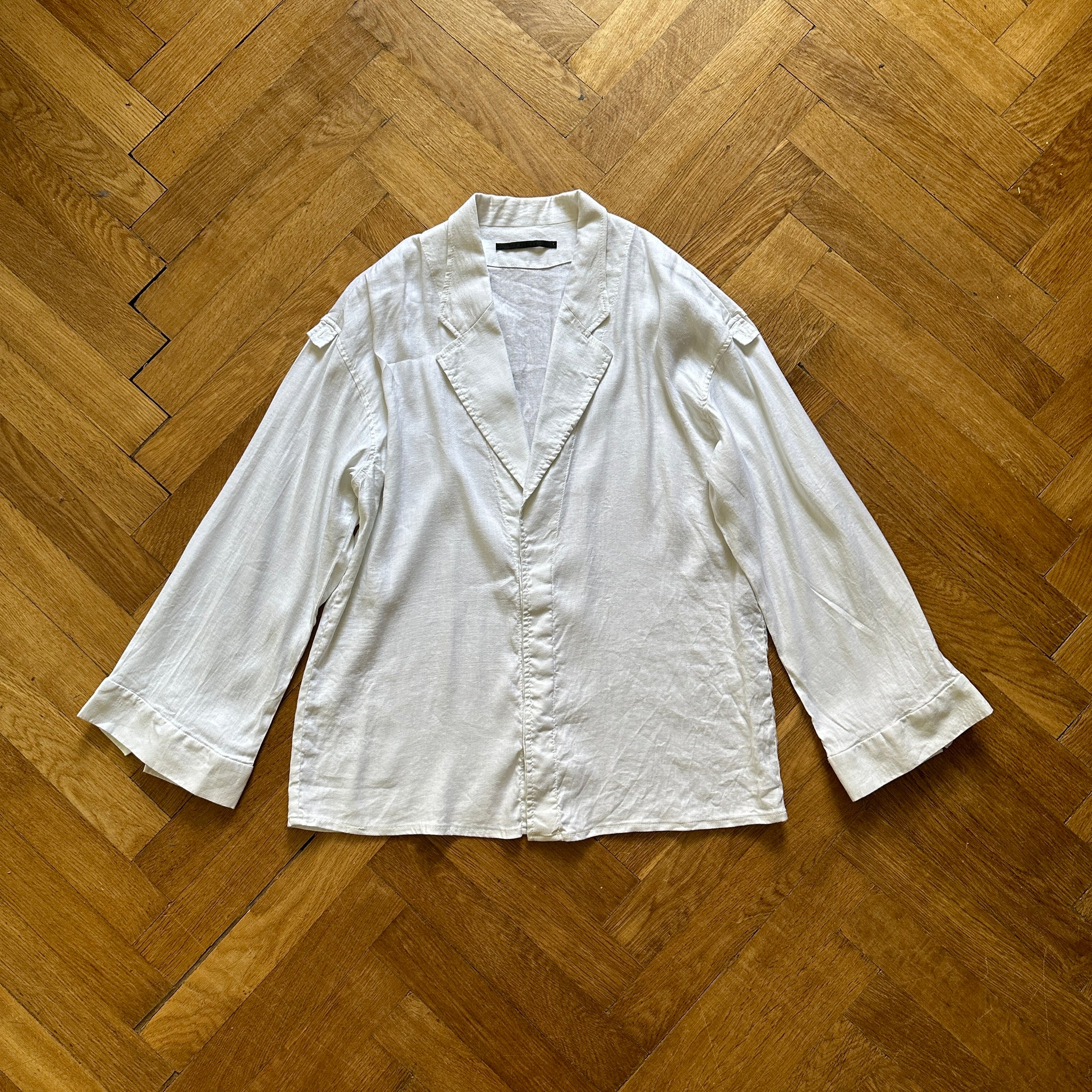 Haider Ackermann White Linen Jacket - Ākaibu Store