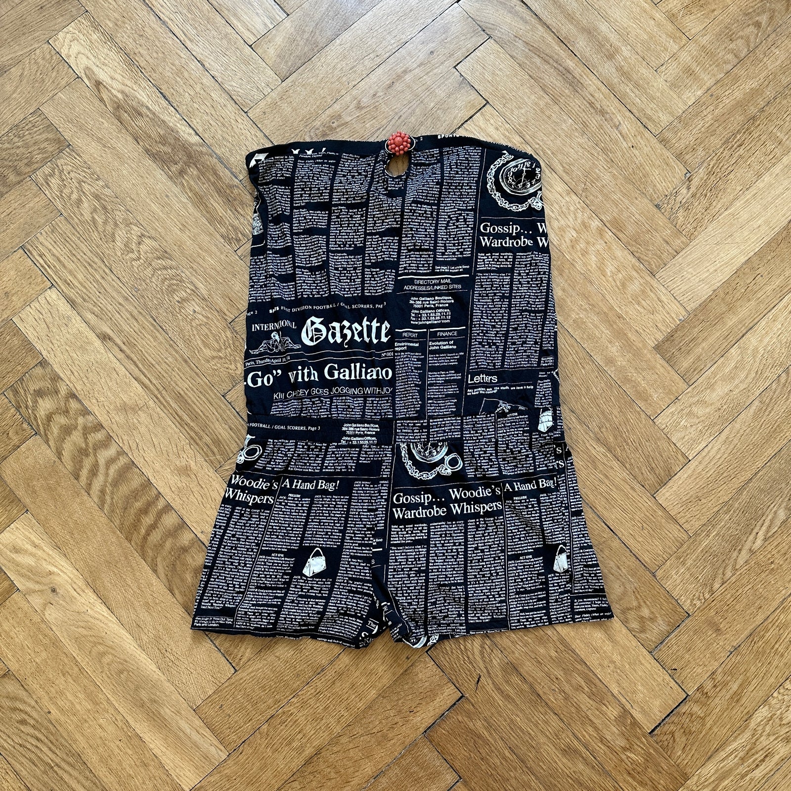 John Galliano 2000s Gazette Print Beach Top