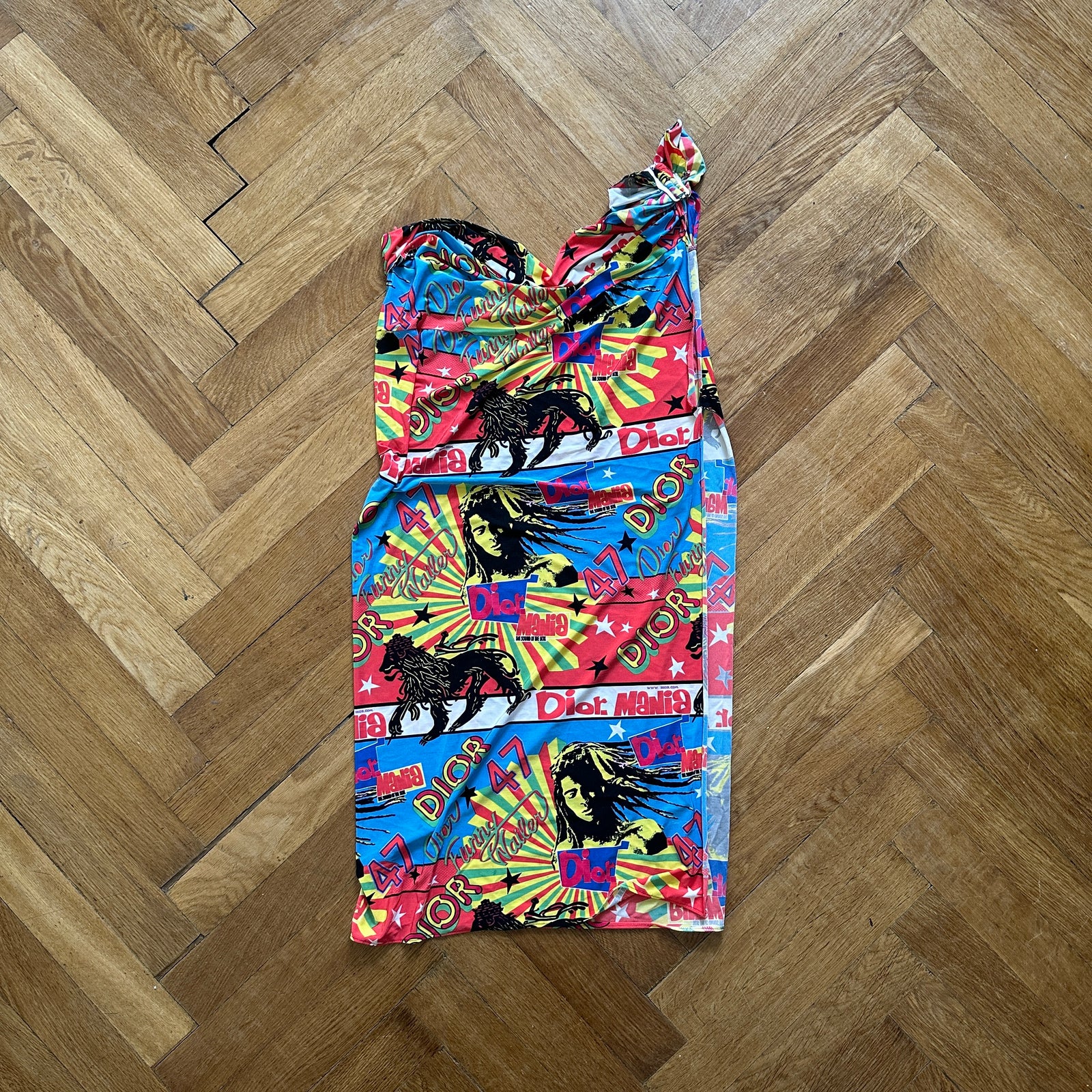 Christian Dior by John Galliano SS04 Rasta Mania Asymmetrical Ribbon Dress/Pareo