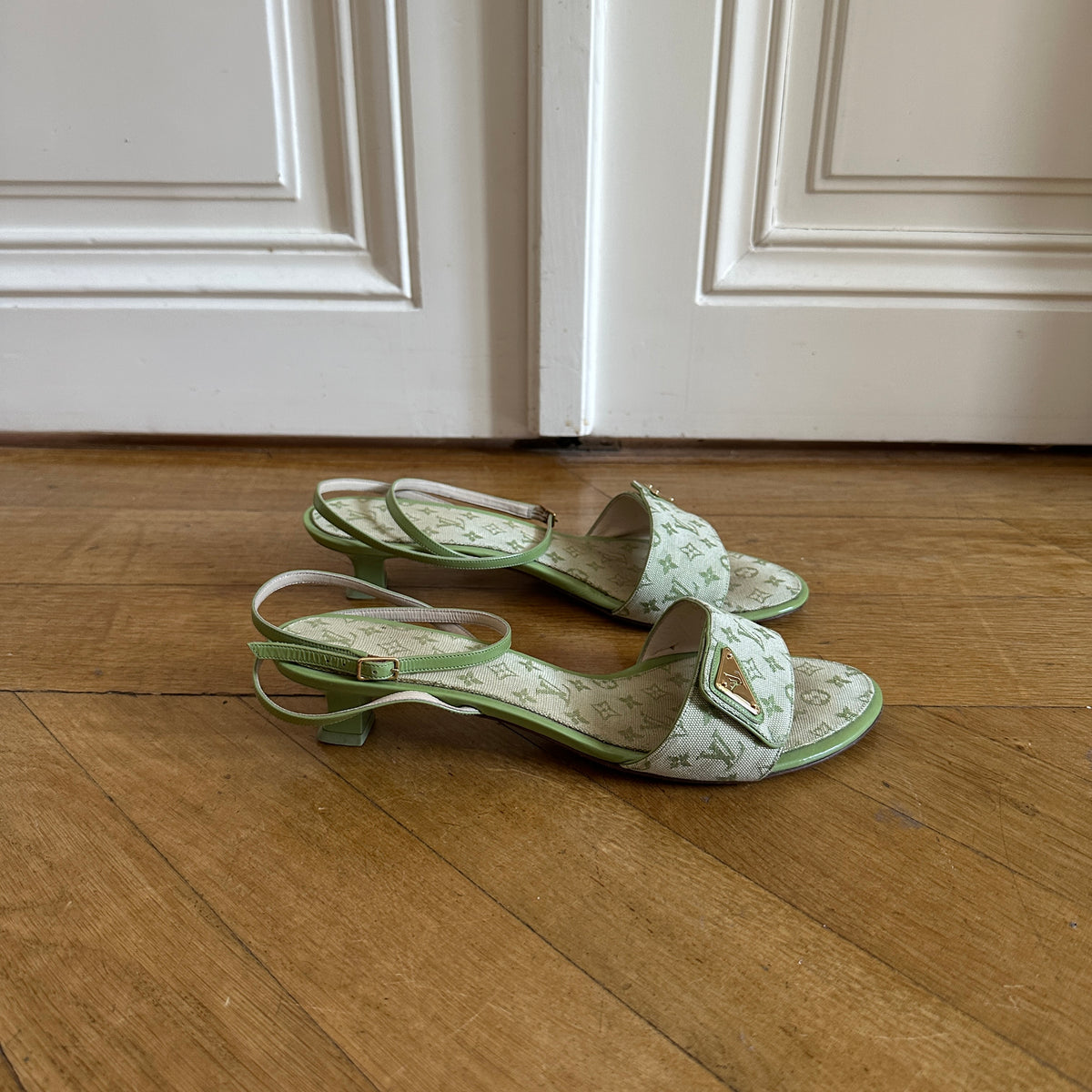 Louis Vuitton 2000s Monogram Heeled Sandals