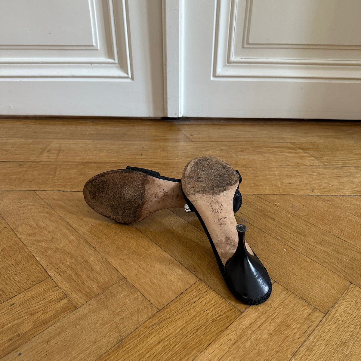Christian Dior by John Galliano Monogram Key Lock Heeled Sandals