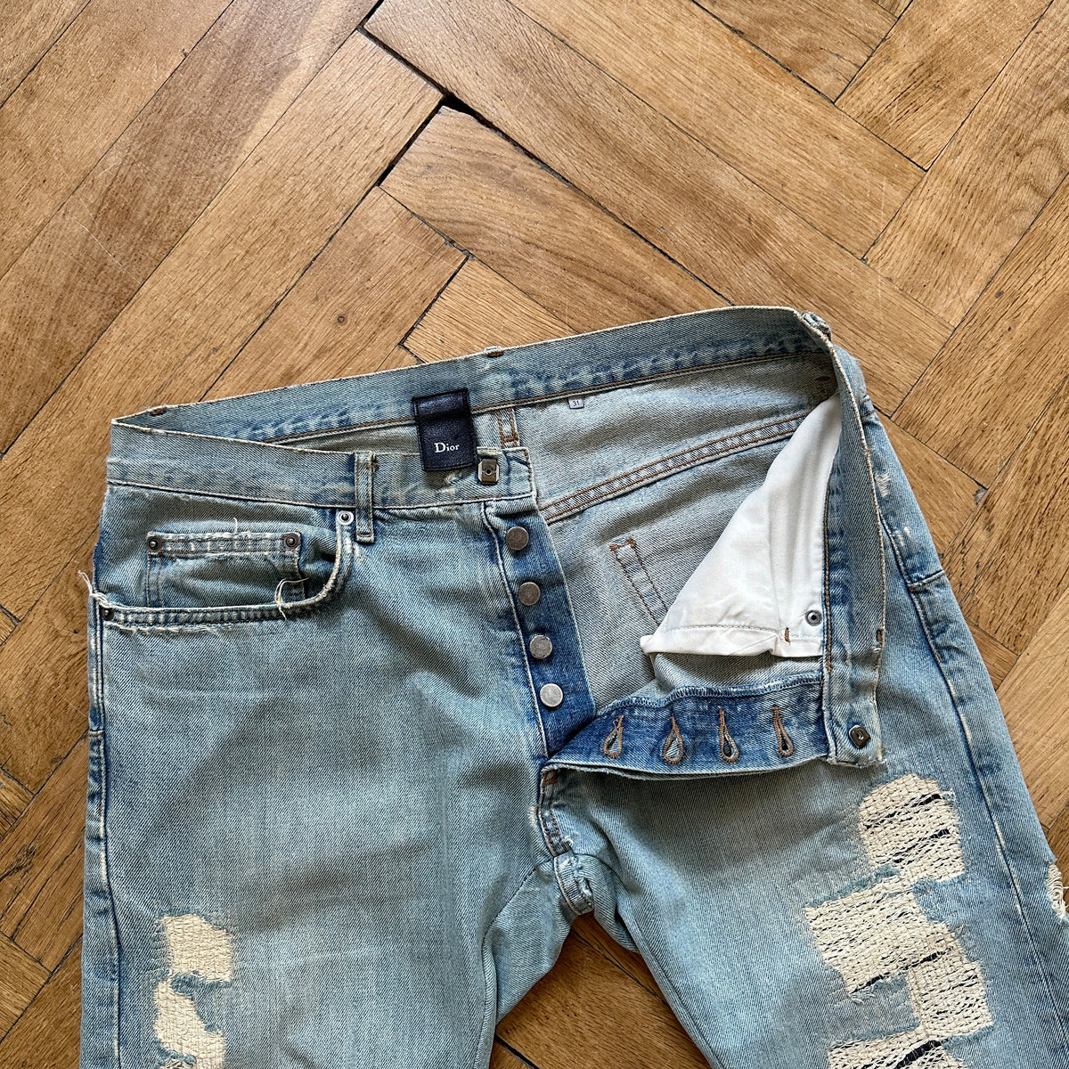 Dior Homme SS06 Light Blue Distressed Denim