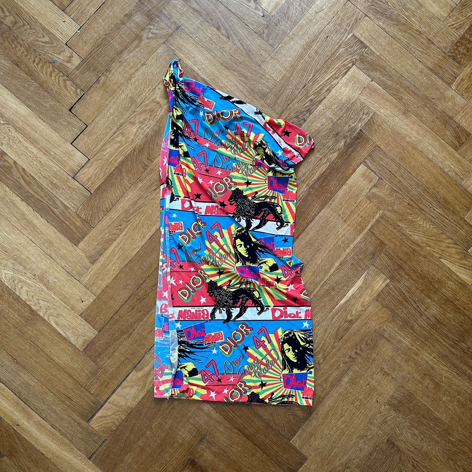 Christian Dior by John Galliano SS04 Rasta Mania Asymmetrical Ribbon Dress/Pareo