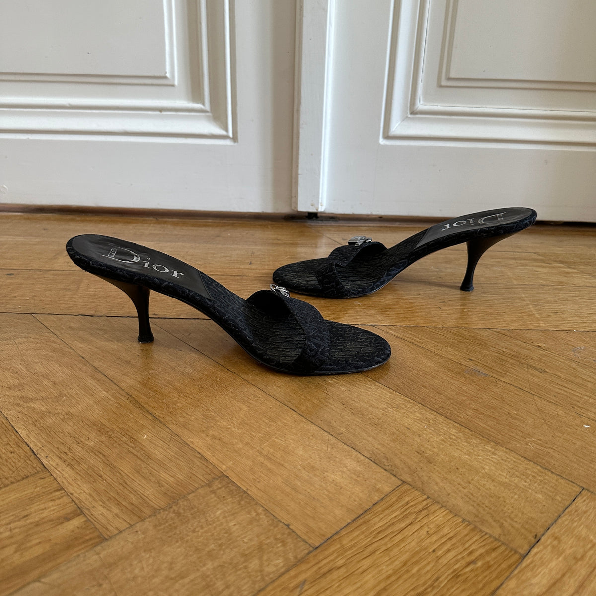 Christian Dior by John Galliano Monogram Key Lock Heeled Sandals