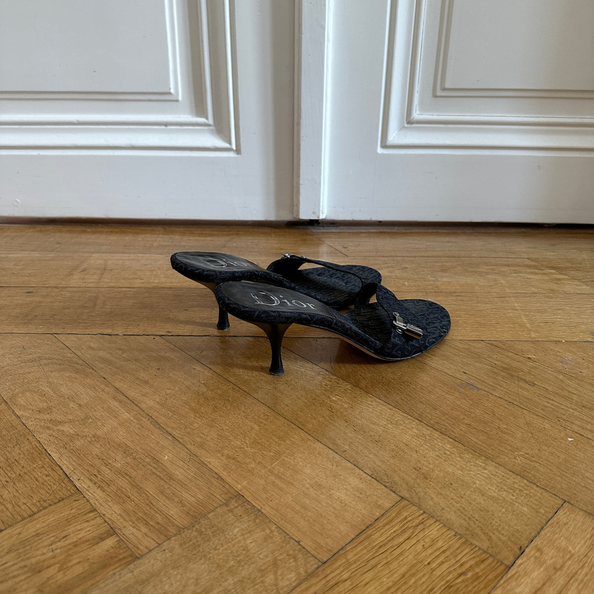Christian Dior by John Galliano Monogram Key Lock Heeled Sandals