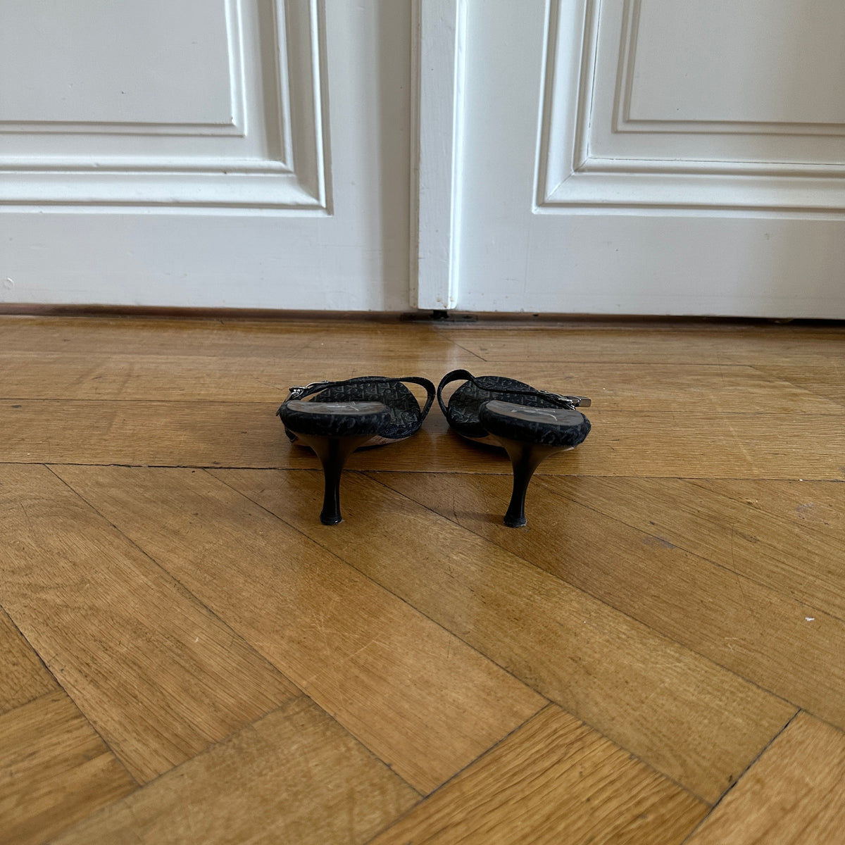 Christian Dior by John Galliano Monogram Key Lock Heeled Sandals