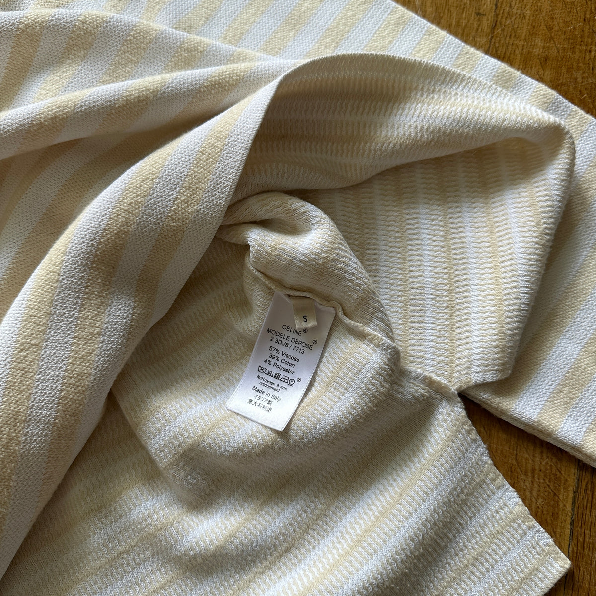 Celine by Phoebe Philo Cut Out Knit Striped Sweater