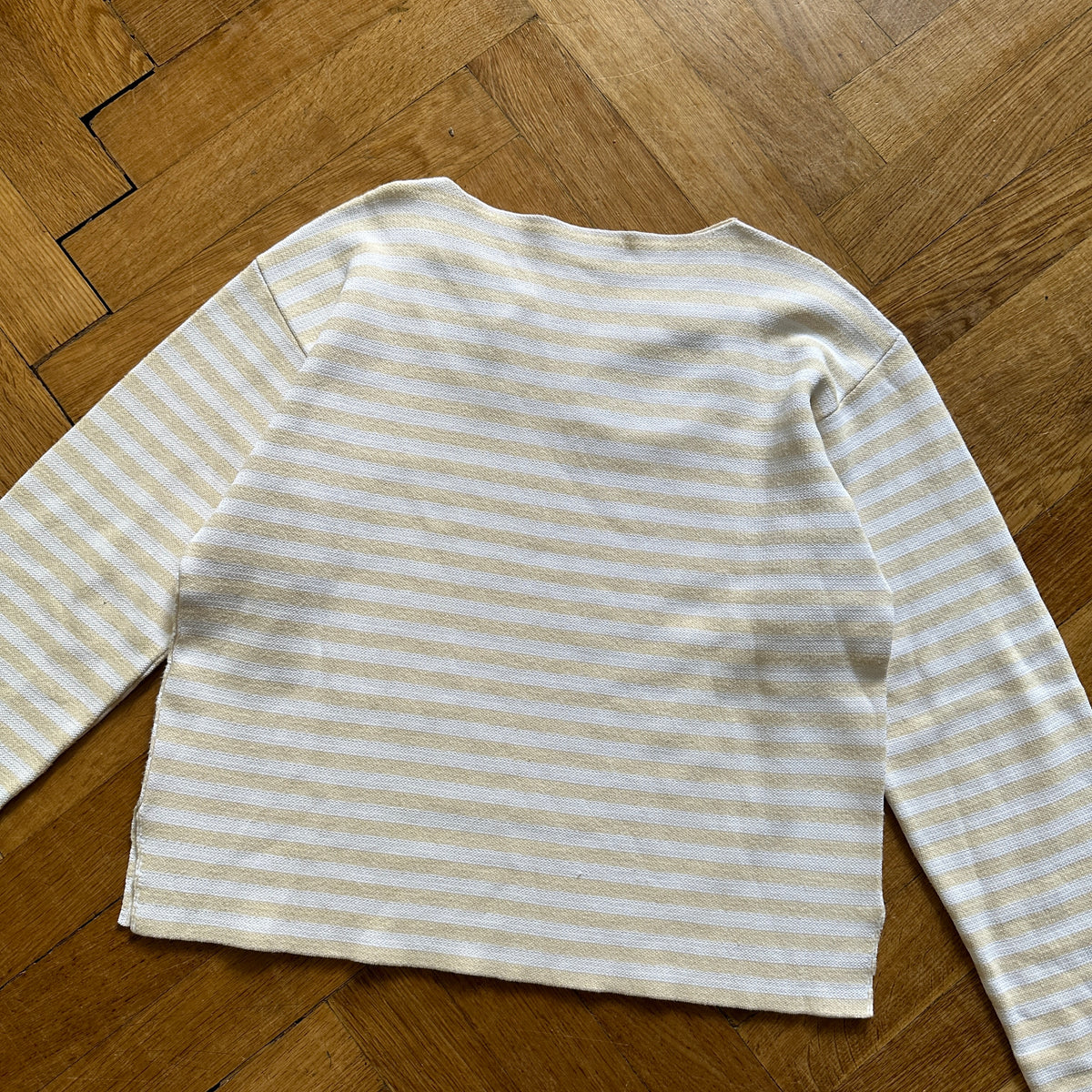 Celine by Phoebe Philo Cut Out Knit Striped Sweater