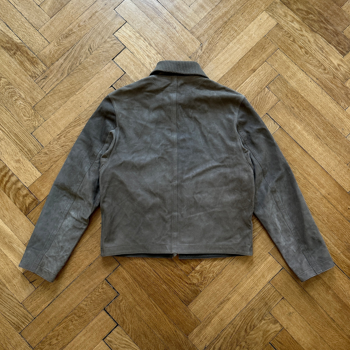 Hermès Suede Leather Blouson With Detachable Collar