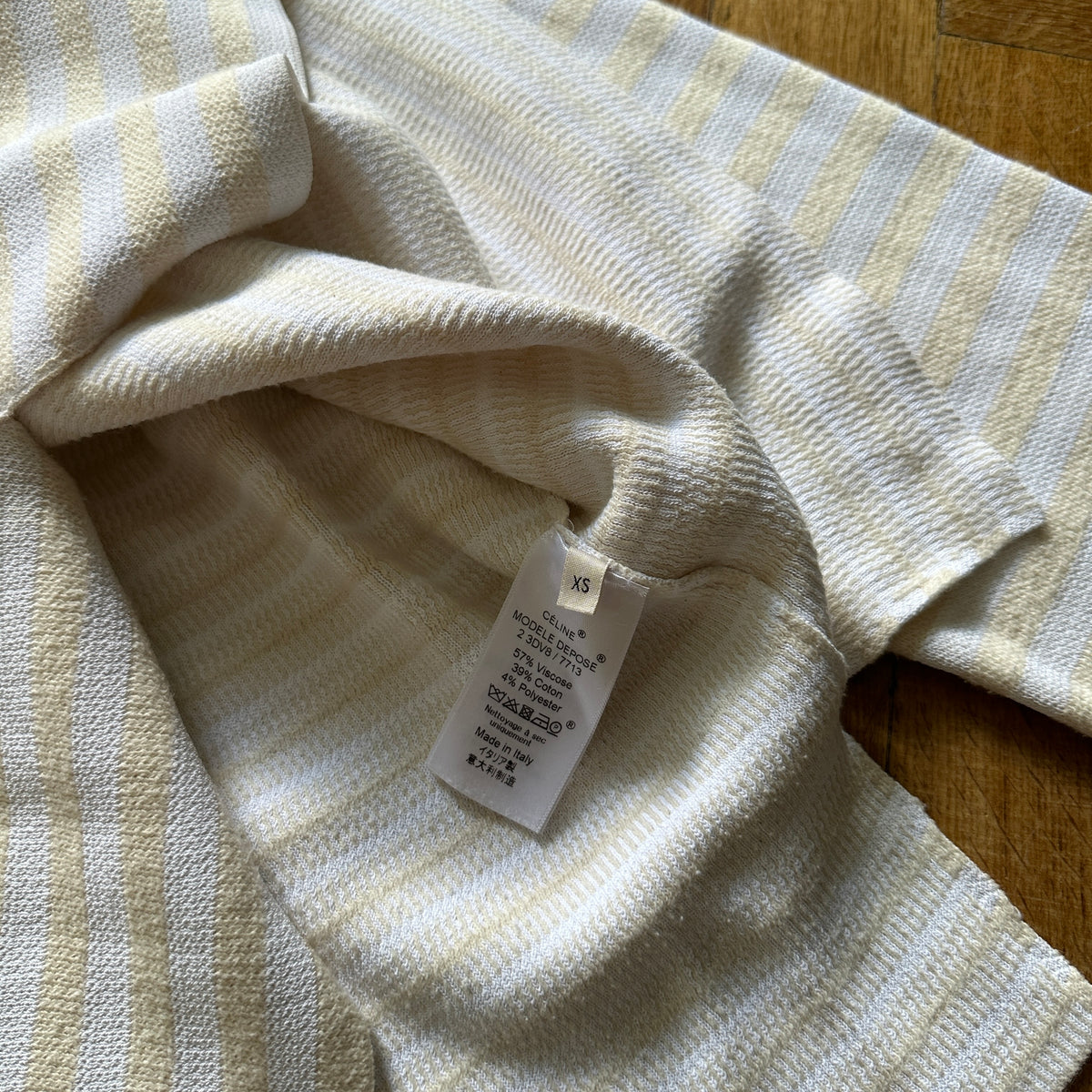 Celine by Phoebe Philo Cut Out Knit Striped Sweater