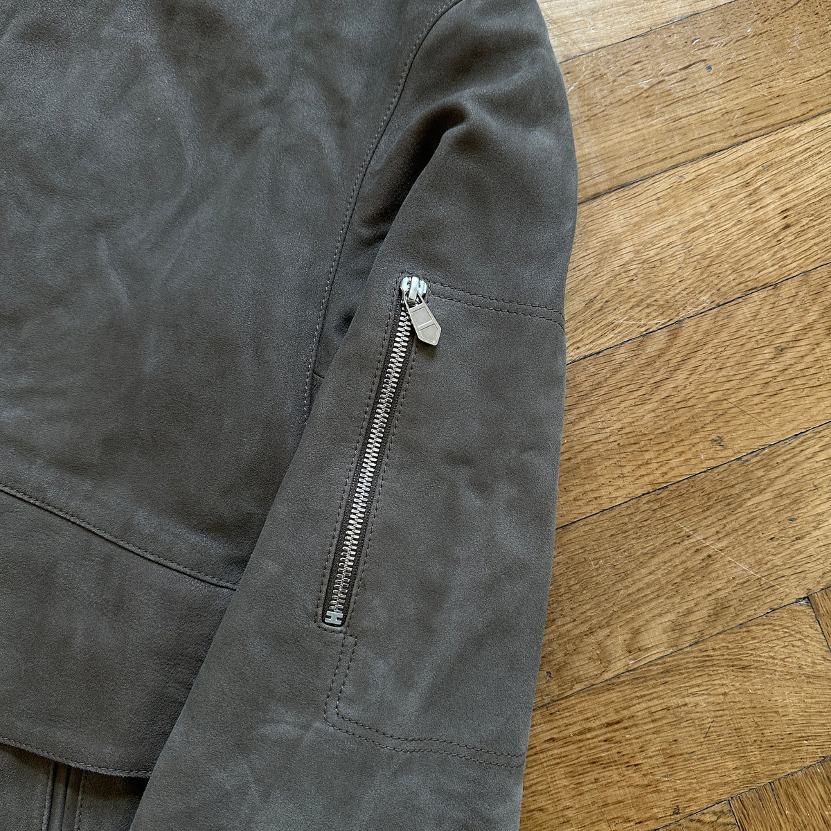 Hermès Suede Leather Blouson With Detachable Collar