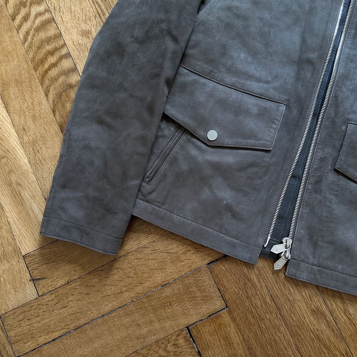 Hermès Suede Leather Blouson With Detachable Collar