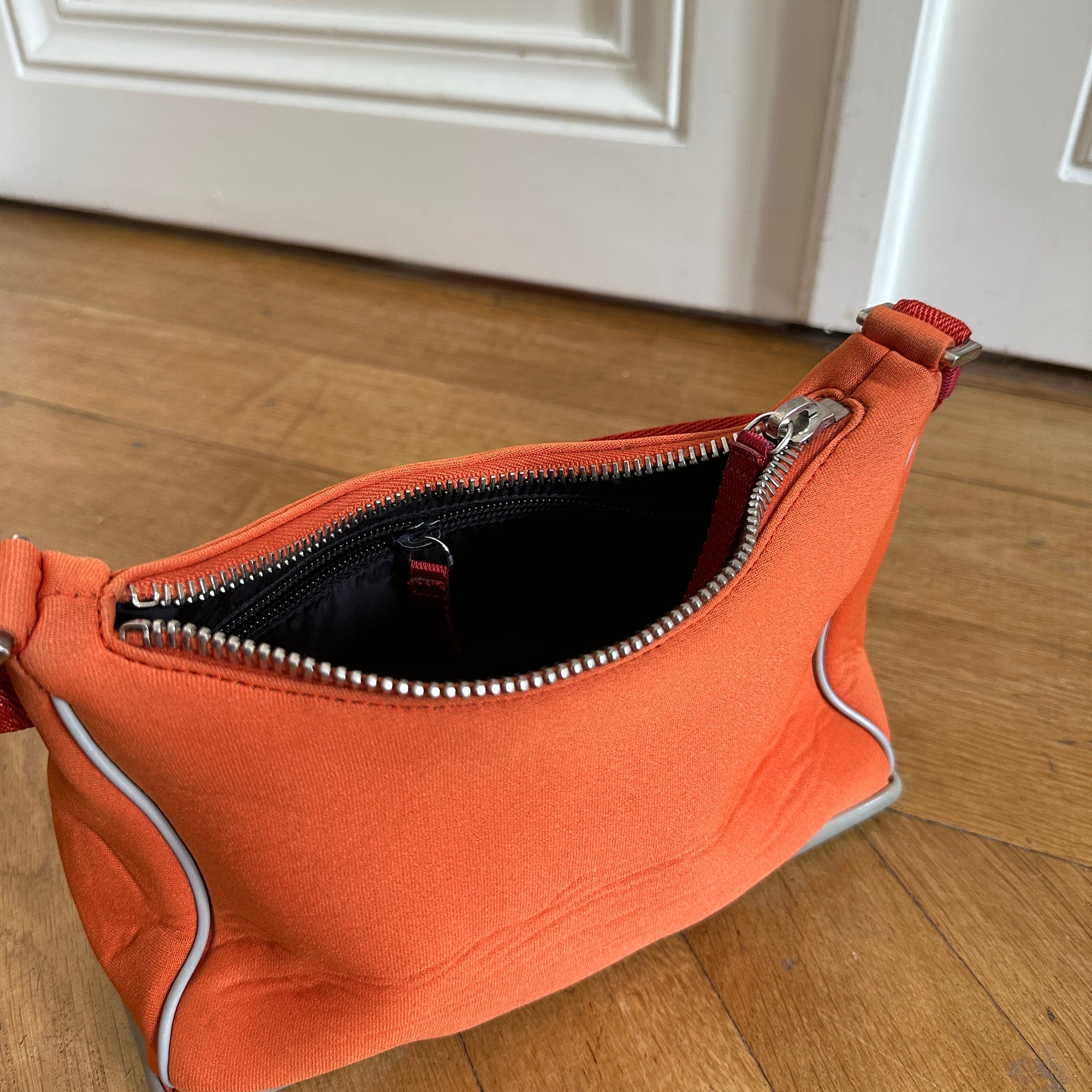 Prada Sport 90s Orange Neoprene Hand Bag