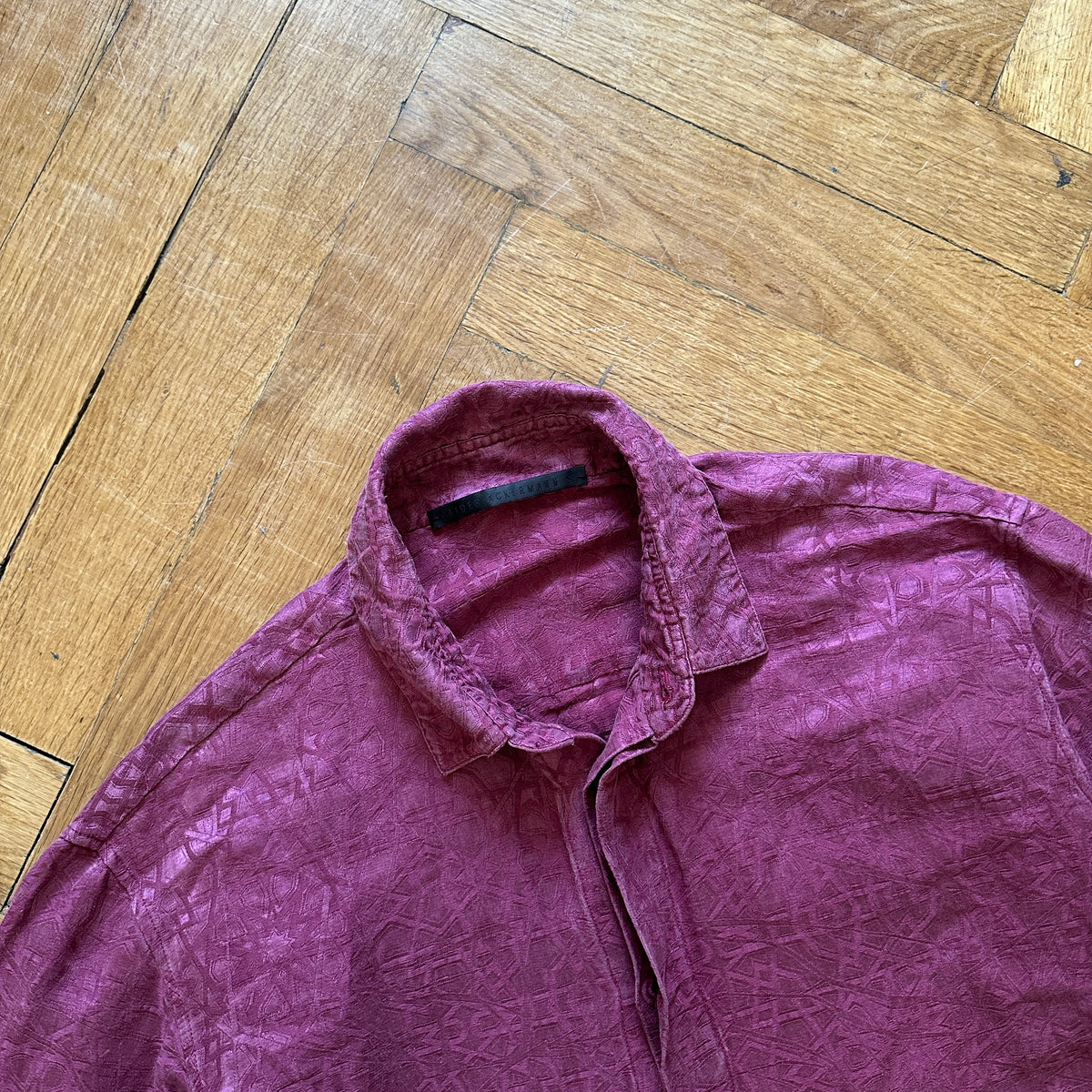 Haider Ackermann Geometric Print Silk Blend Shirt
