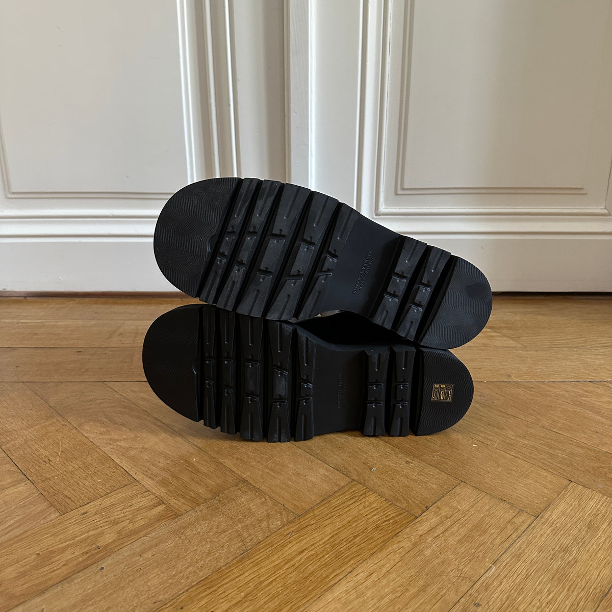 Bottega Veneta Black Leather Lug Boots