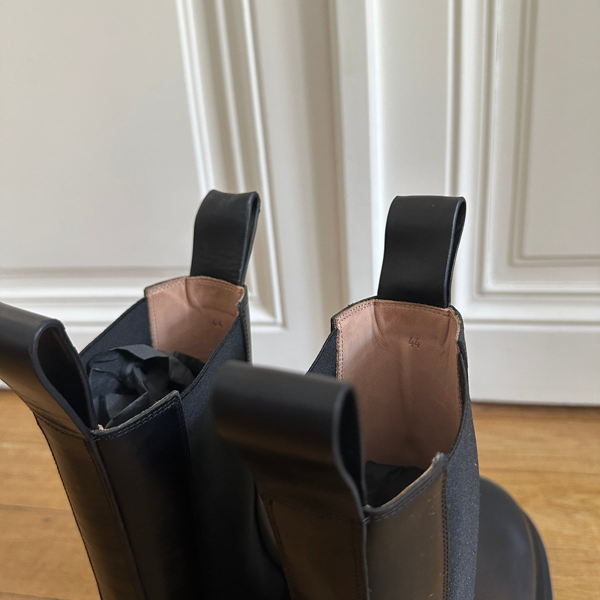 Bottega Veneta Black Leather Lug Boots