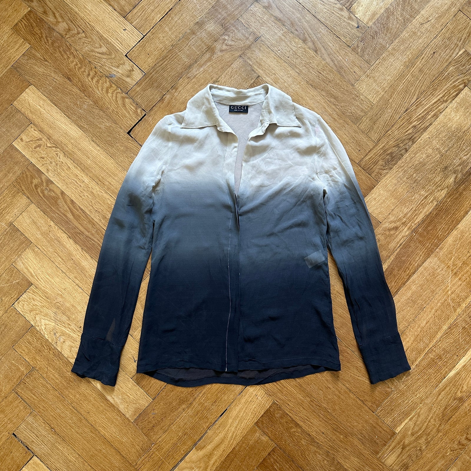 Gucci by Tom Ford SS97 Dip Dye Gradient Silk Blouse