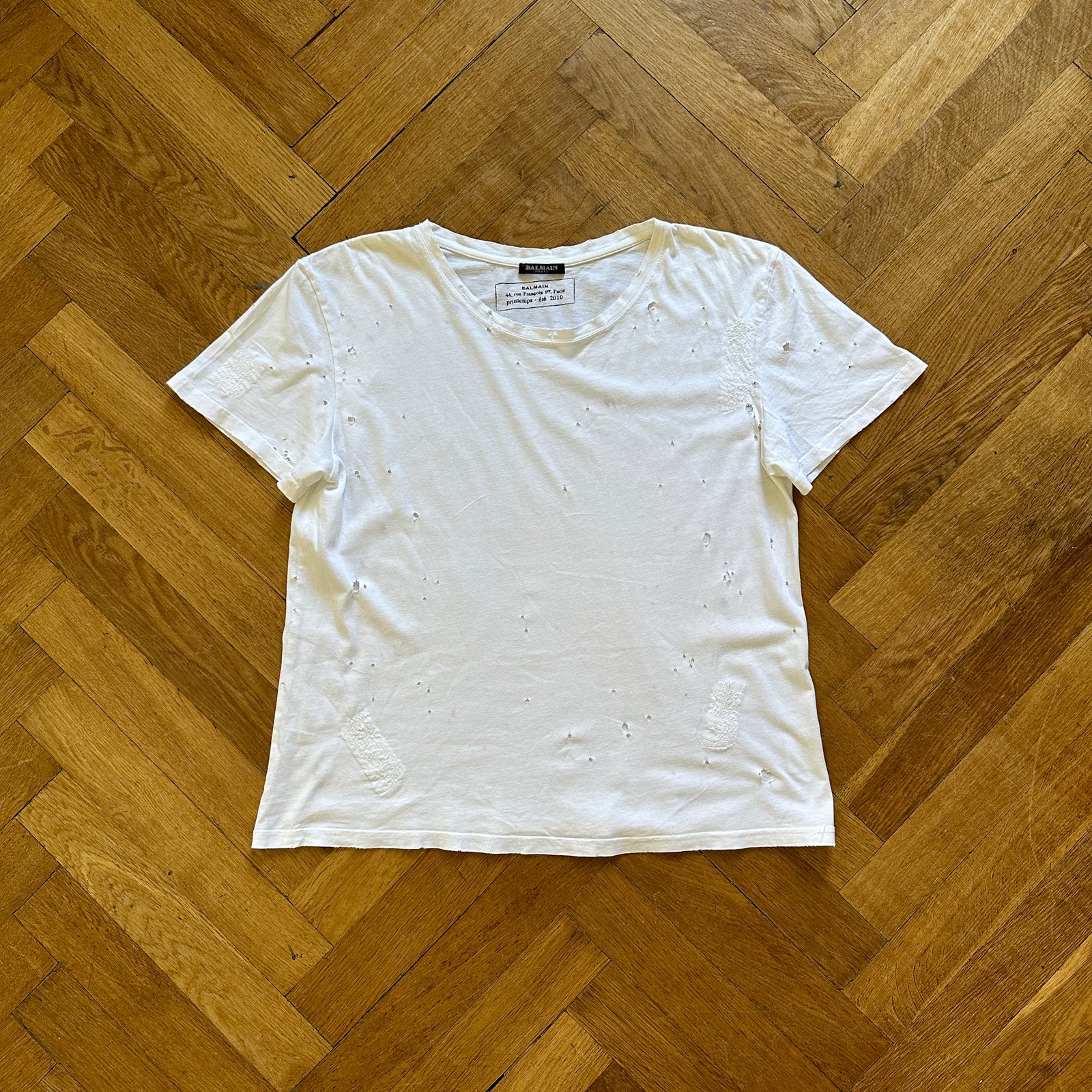 Balmain SS10 by Christophe Decarnin Distressed T-Shirt