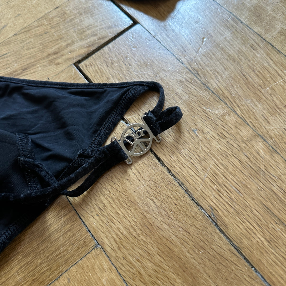 Christian Dior by John Galliano SS05 Peace Logo Hardware Velvet Bikini