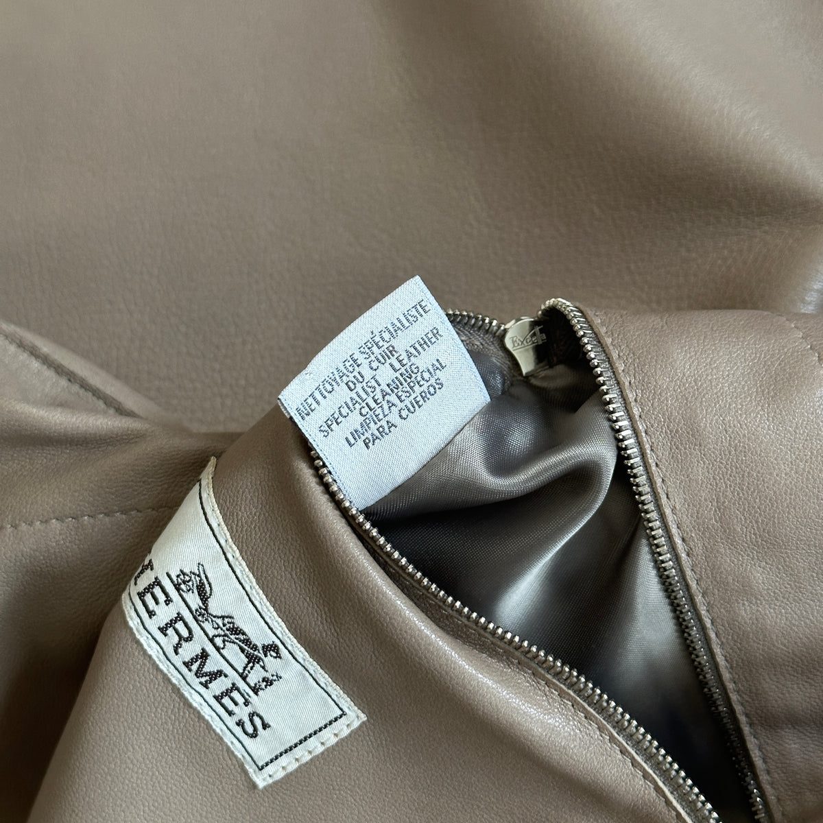 Hermès grey Suede bluson with hints of blue