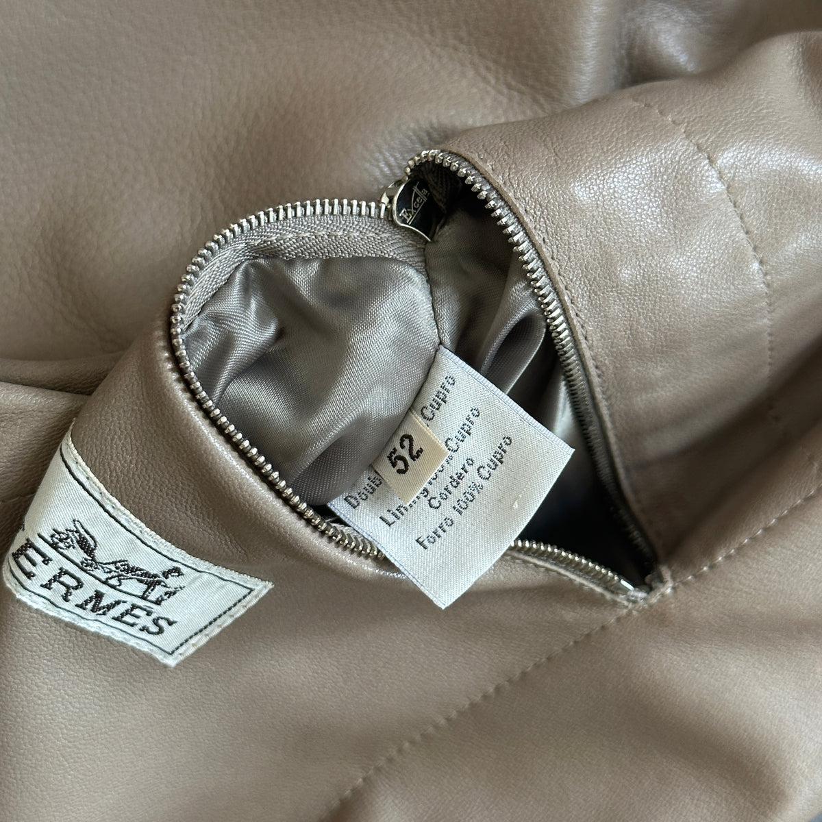 Hermès grey Suede bluson with hints of blue
