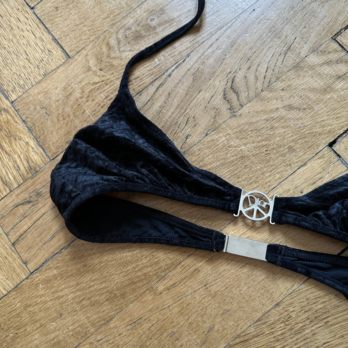 Christian Dior by John Galliano SS05 Peace Logo Hardware Velvet Bikini