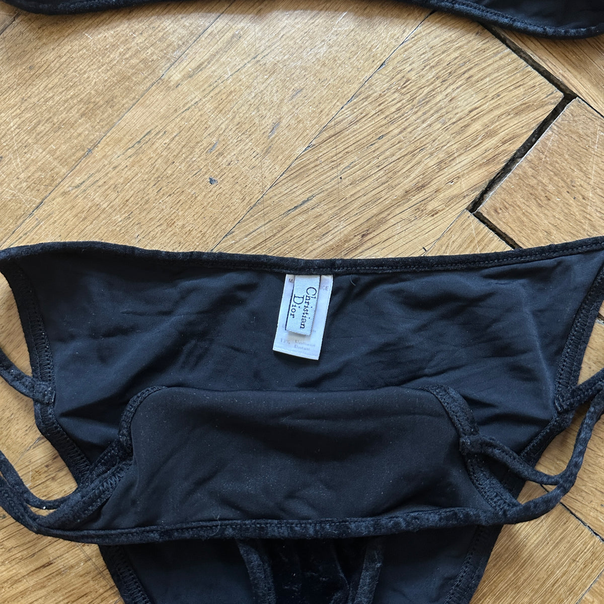 Christian Dior by John Galliano SS05 Peace Logo Hardware Velvet Bikini