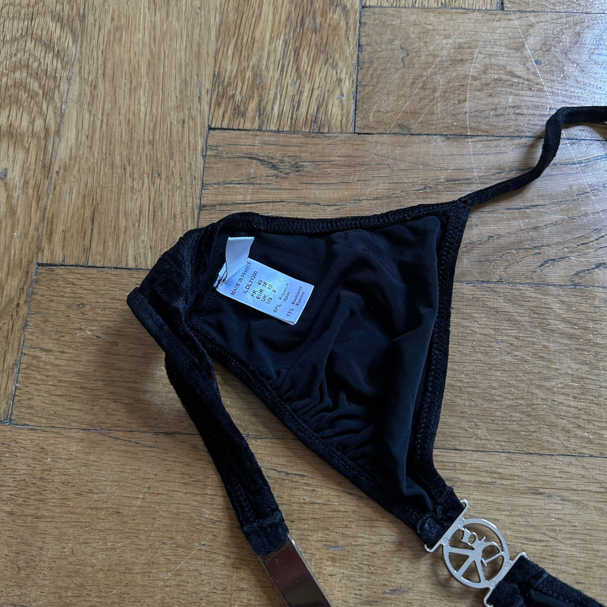 Christian Dior by John Galliano SS05 Peace Logo Hardware Velvet Bikini