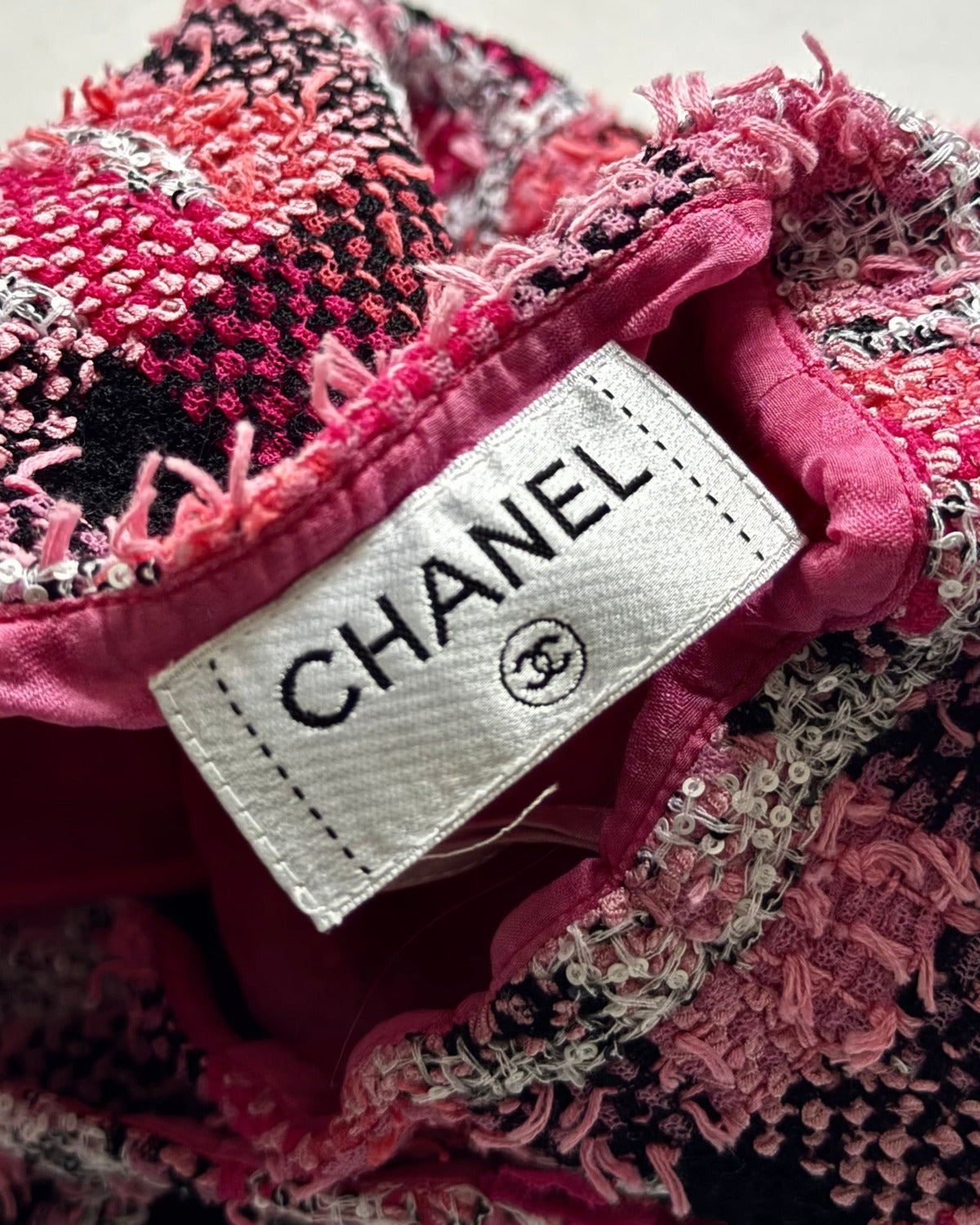 Chanel 2025 Sequined Logo Boucle Mini Skirt Sample