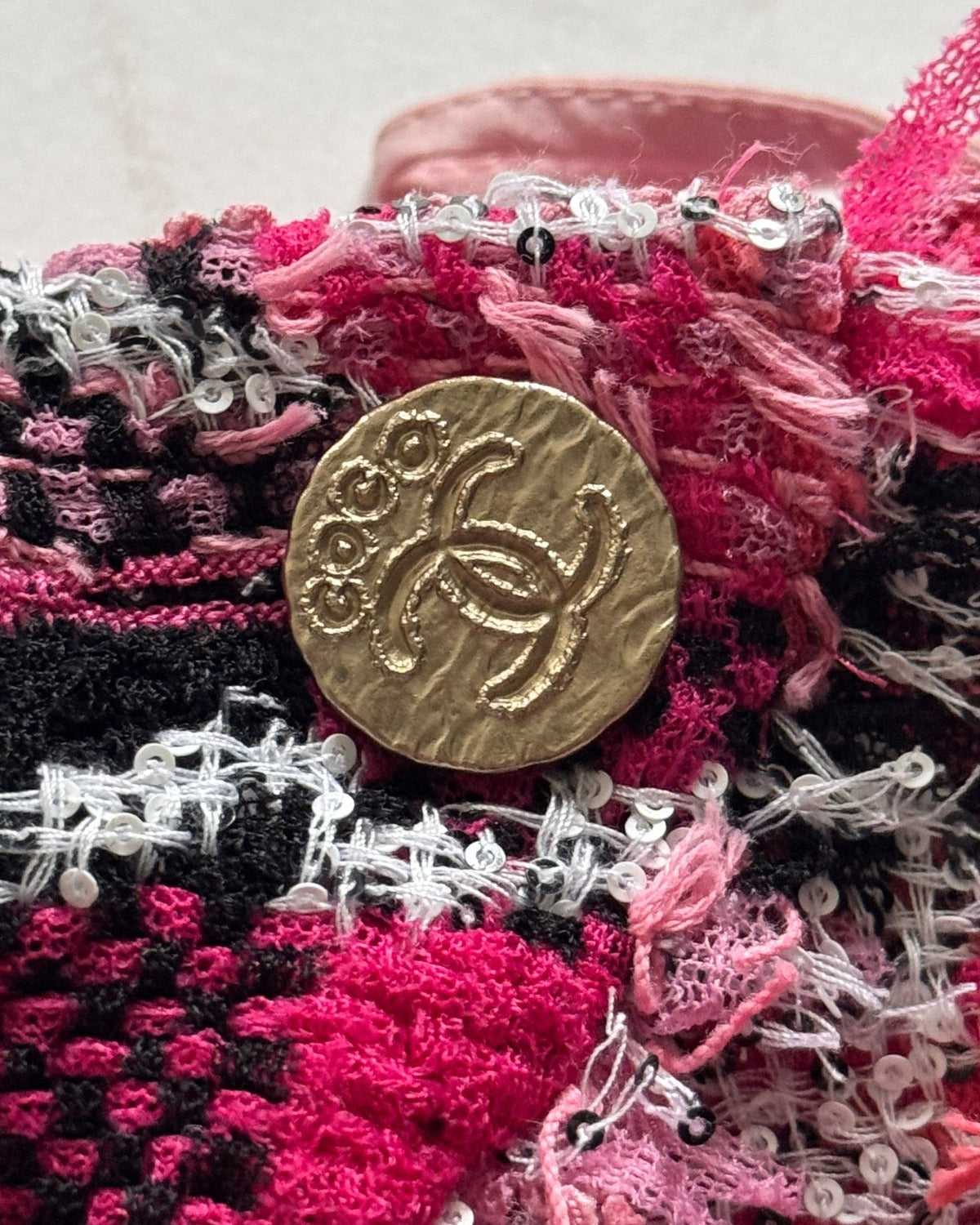 Chanel 2025 Sequined Logo Boucle Mini Skirt Sample