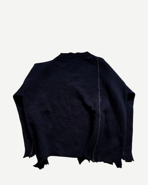 Raf Simons AW16 Oversized Destroyed Varisty Knit Sweater